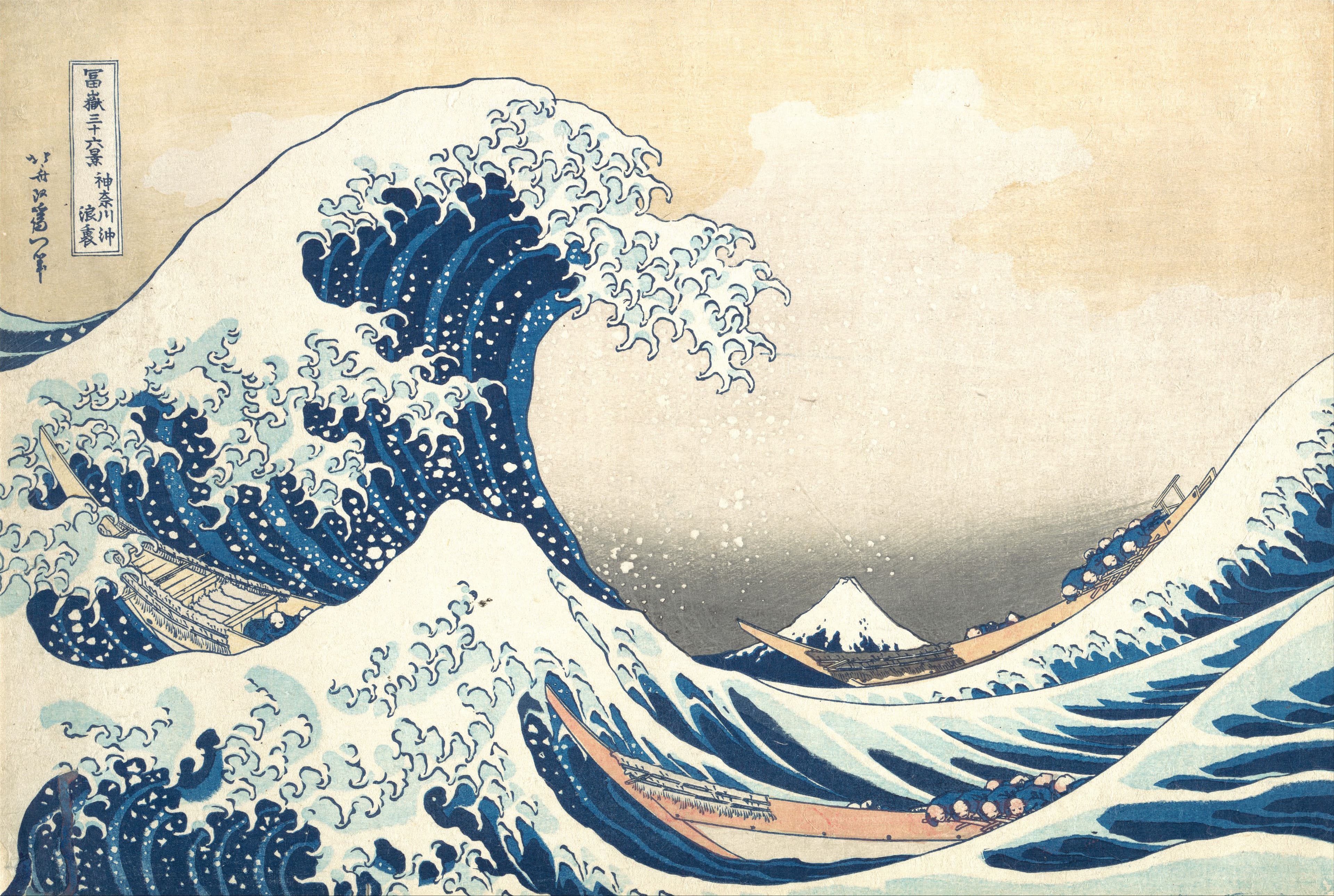 The Great Wave Is a Wireframe: Hokusai's Grid for Guiding the Eye